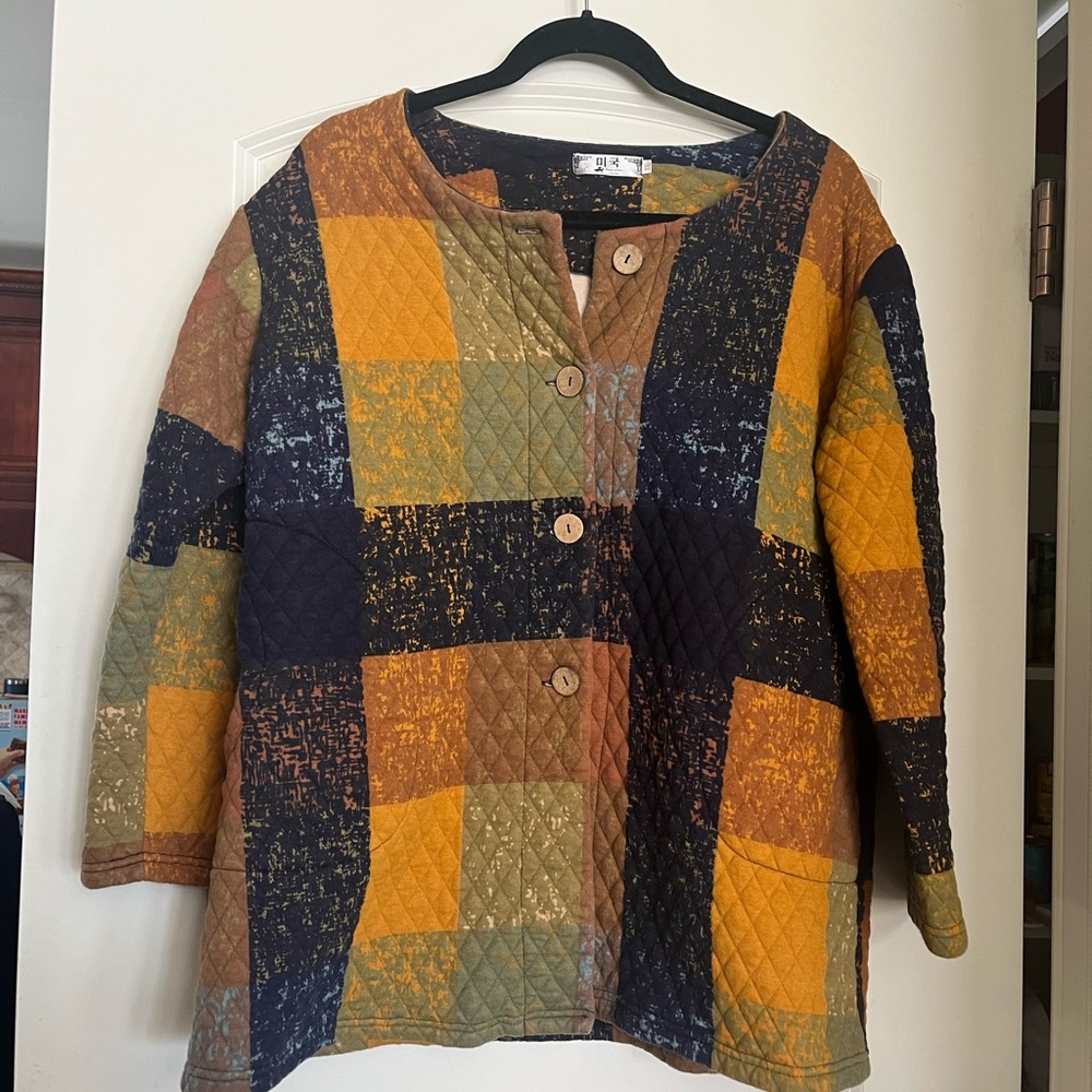 Quilted Diamond Patterned Patchwork Jacket